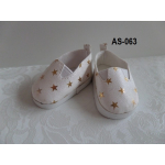 Instapschoentje wit met gouden sterretjes